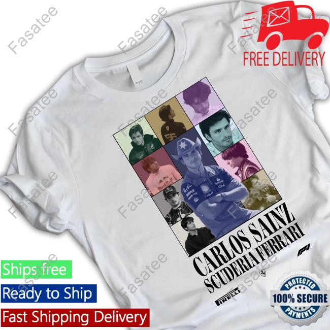 Formula 1 Carlos Sainz Scuderia Ferrari Pirelli Tee Shirt