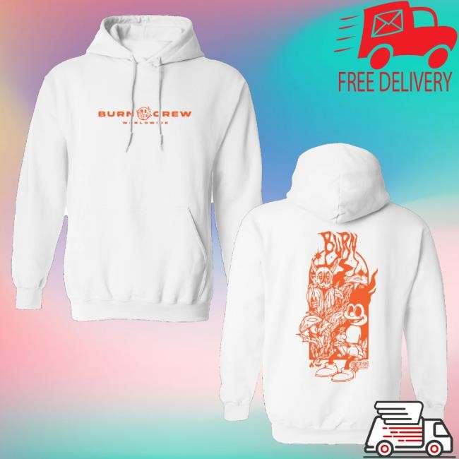 Official Down Right Merch Like Moths To Flames Burn Crew Hoodie