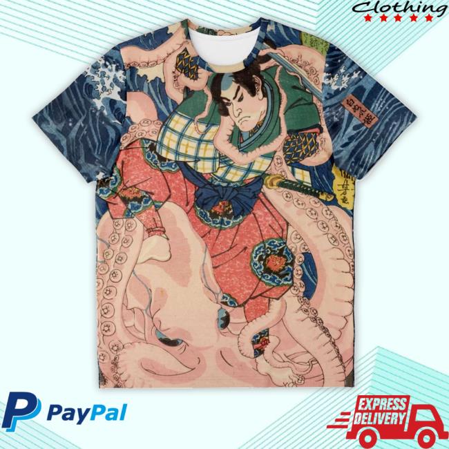 Ario-Maru Fighting A Giant Octopus With A Sword On The Seashore Shirt