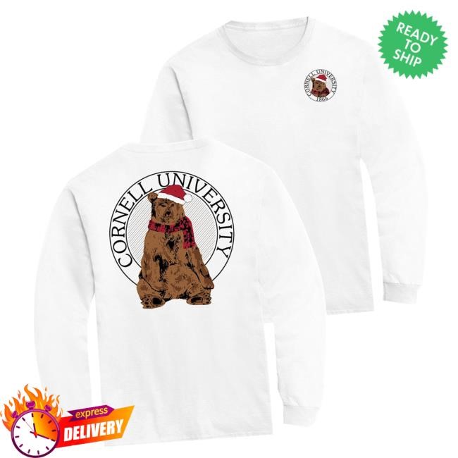 Cornell Store Merch Holiday Bear Long Sleeve T-Shirt