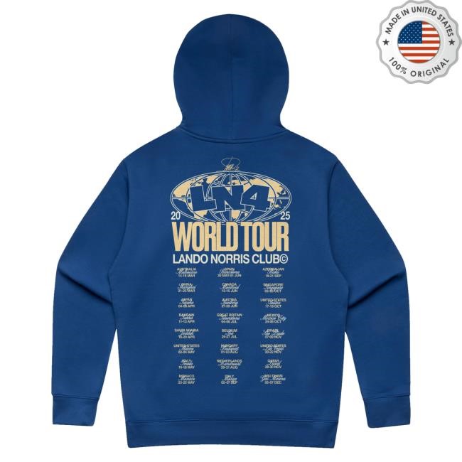 Lando Norris Official Store Merch World Tour Tee Shirt Lando Norris Official Store Merch World Tour Tee Shirt