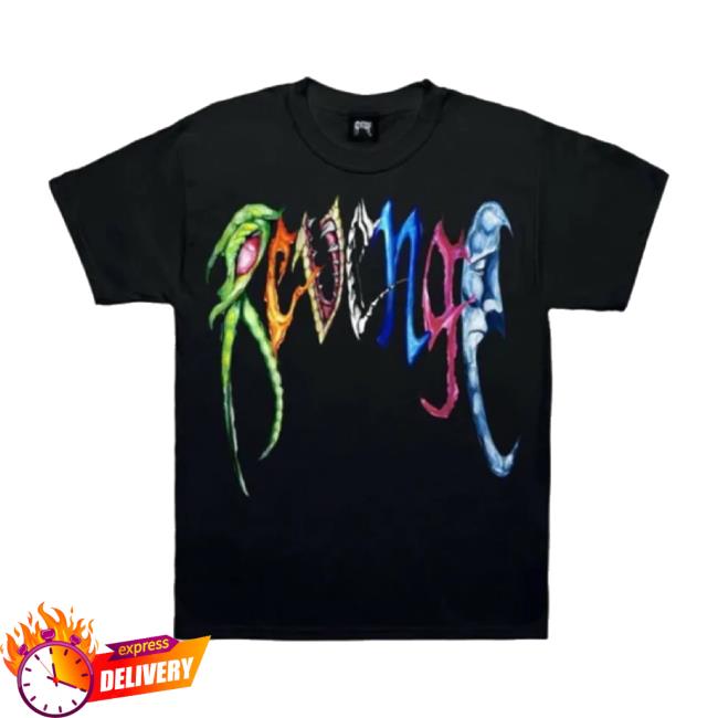 Official Plus Shop Merch Store Revenge X Trippie Redd Arch Logo Hoodie Sweatshirt Black Plusshop