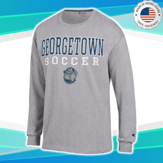 Trending Georgetown Hoyas Champion Soccer Stacked Logo Hoodie - Heather Gray