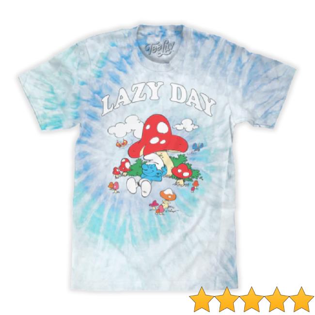 Smurfs Lazy Day Tie Dye Hoodie- Lagoon Tie Dye