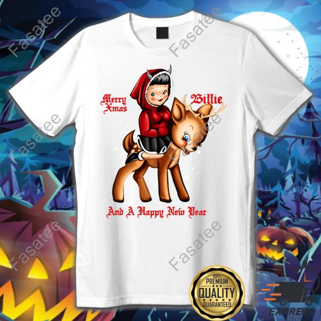 Billie Eilish Store Billie Eilish Merry Xmas And A Happy New Year Crewneck Sweatshirt