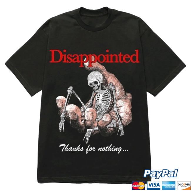 Official Misery Worldwide Disappointed Thanks For Nothing Graphic Print Black T-Shirt