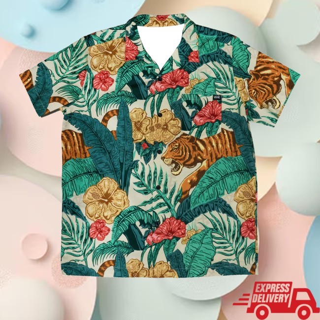 Jungle Button Up Hawaiian Hoodie