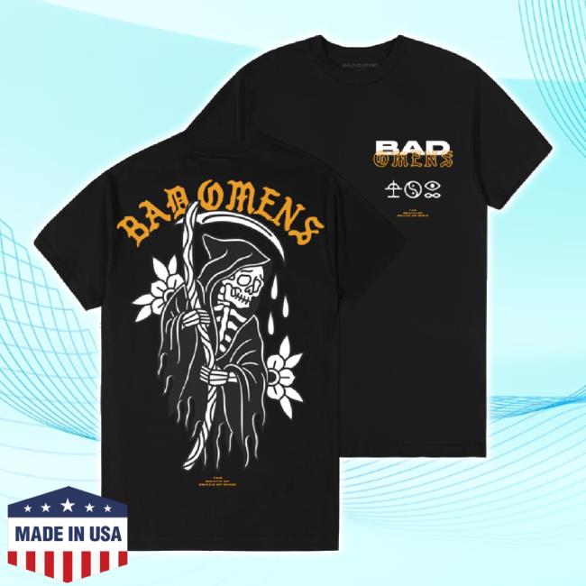 Trending Bad Omens Merch Store Gold Reaper Tee Badomensofficial Shop