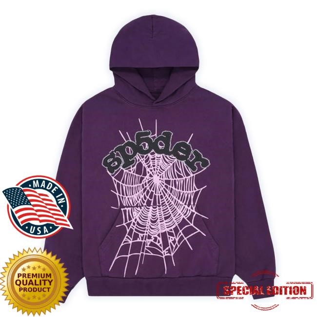 Sp5der - Rhinestones Pullover Hoodie - Purple Clique Apparel Store Merch Funny Shirt