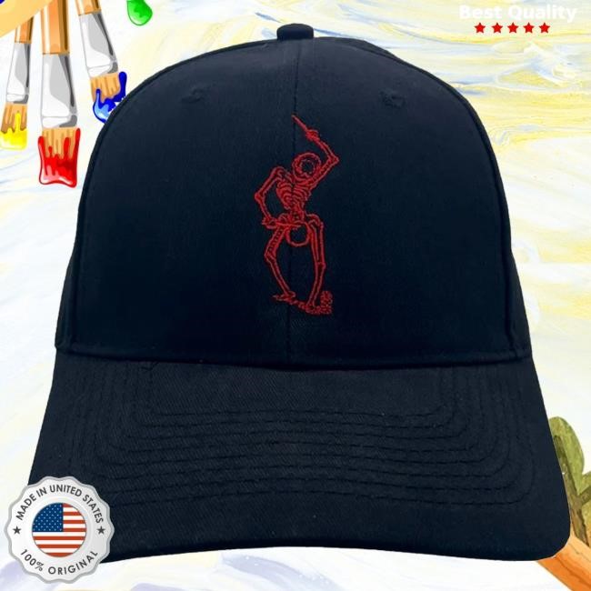 Official Duran Duran Official Store Merch Danse Macabre Red Skeleton bucket hat