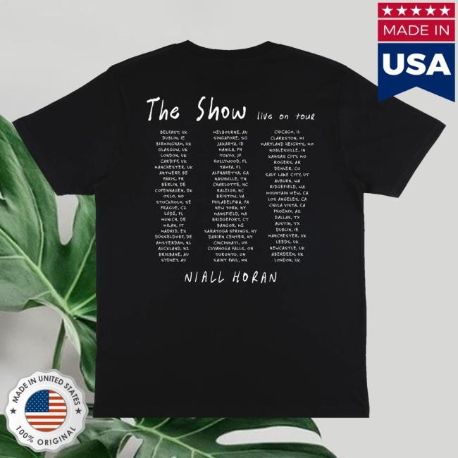 Niall Horan Merch Store The Show Photo Dates Black Shirt