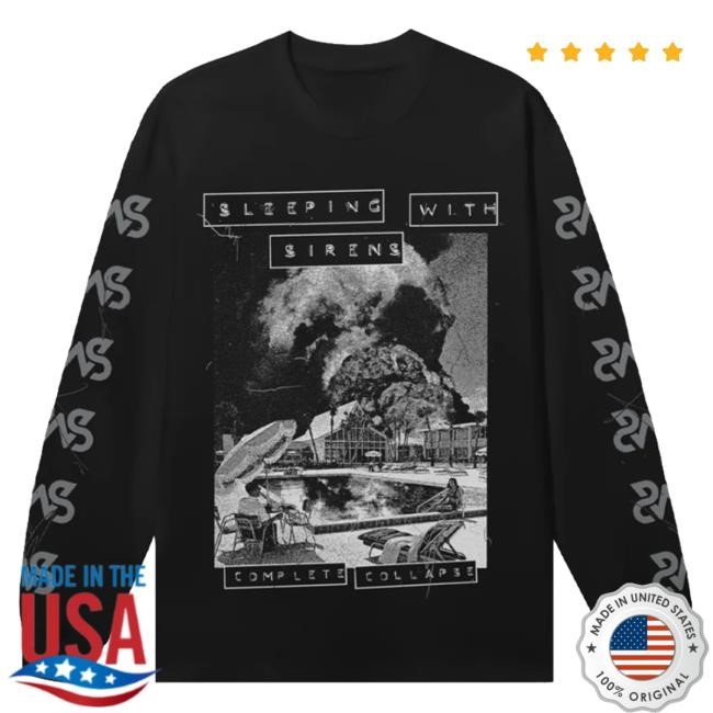 Official Sumerian Records Merch Sleeping With Sirens Complete Collapse Long Sleeve Tee Shirt