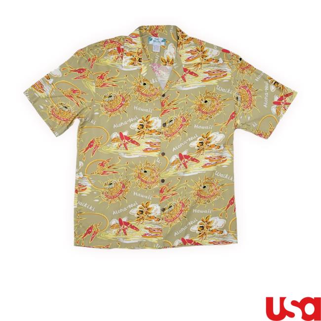 Two Palms Hawaii Hula Hat Khaki Tee Shirt