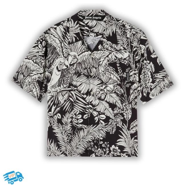 Reversible Merch Jungle Parrots Bowling Shirt
