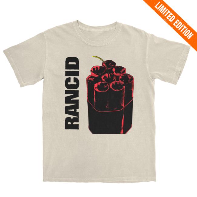 Original Rancid Merch Store Bomb Tee Shirt (Ivory) Rancid Shop