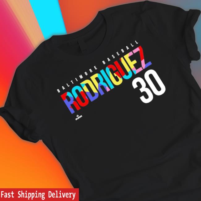 Grayson Rodriguez Rainbow 30 Baltimore Baseball Shirt