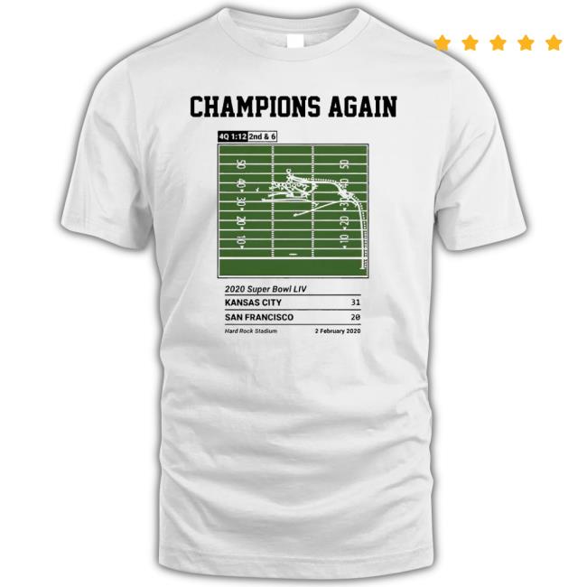 Trending Kansas City Chiefs Greatest Plays Champions Again 2020 Tee