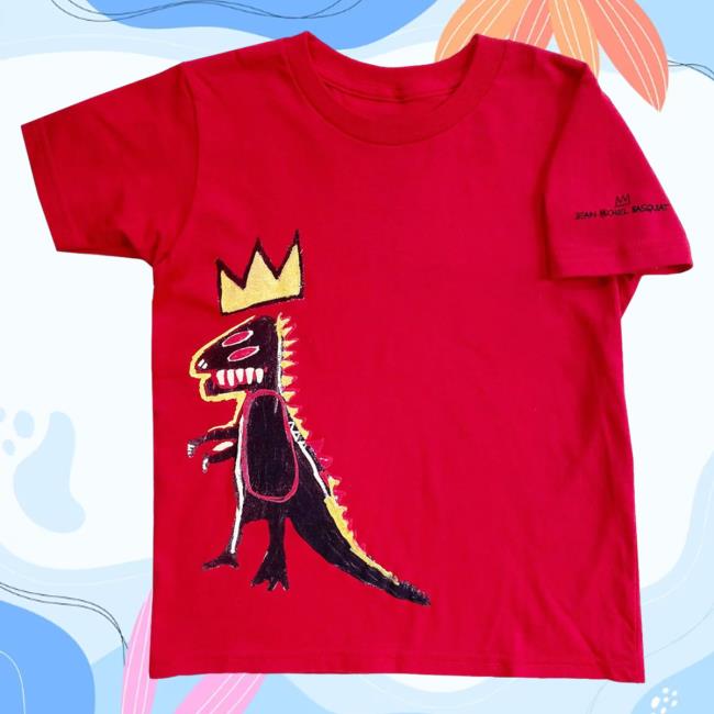 Official The Brant Foundation x Rome Pays Off Jean-Michel Basquiat Pez Dinosaur Shirts Red BrantFoundation