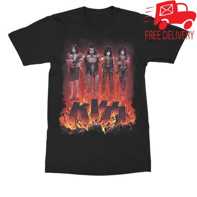 Kiss Official Store Conjuring Flames Tee Shirt