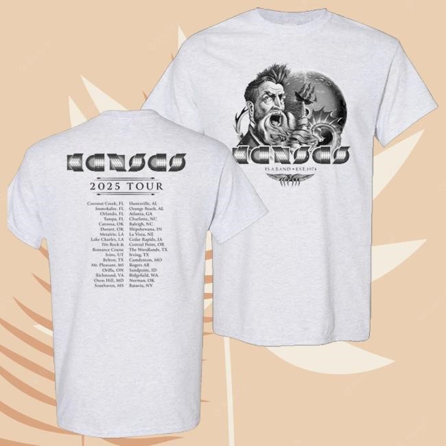Kansas Band Colortest Merch Store Classics 2025 Tour Hooded Sweatshirt
