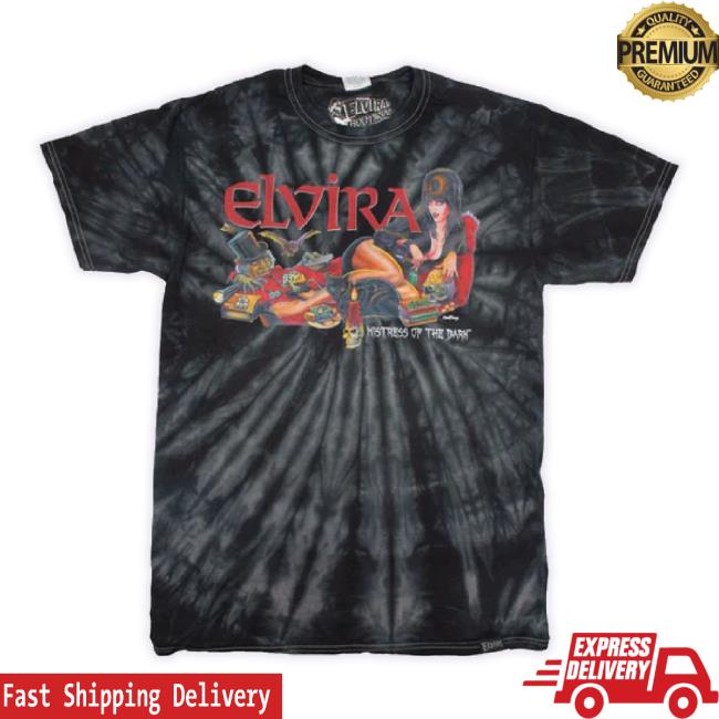 Official Elviras Bootique Merch Store Elvira Pinball Sofa Black Tie Dye Sweaters Elvirasbootique Shop