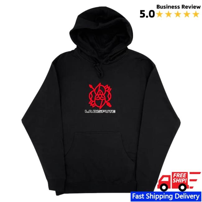 Hello Merch Embroidered Logo Black Hooded Sweatshirt