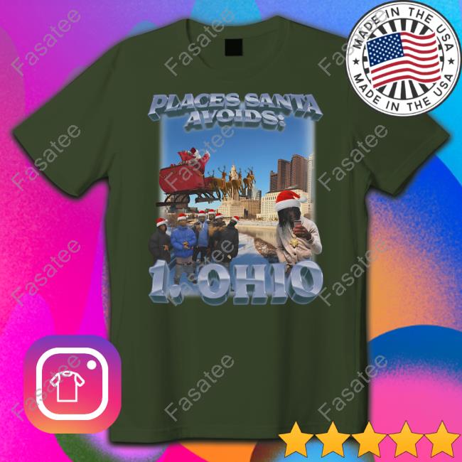 Swag Stimulus Merch Places Santa Avoids 1 Ohio Hooded Sweatshirt Santa Avoids Ohio