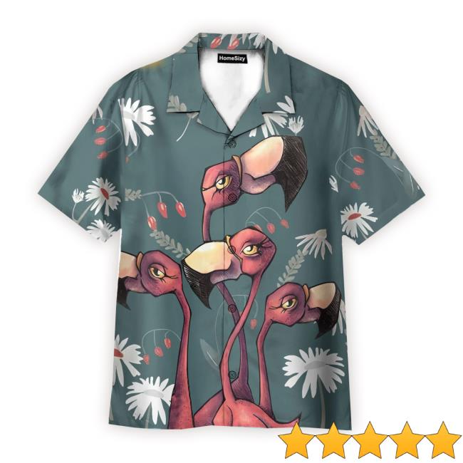 Official Flamingo Colorful Hawaiian Tee Shirt