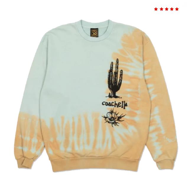 Trending Coachella Merch Store Blue/Peach Dye New Shirt Coachella Shop