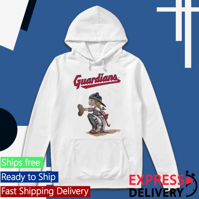 Toddler Cleveland Guardians Tiny Turnip White Kate The Catcher shirt