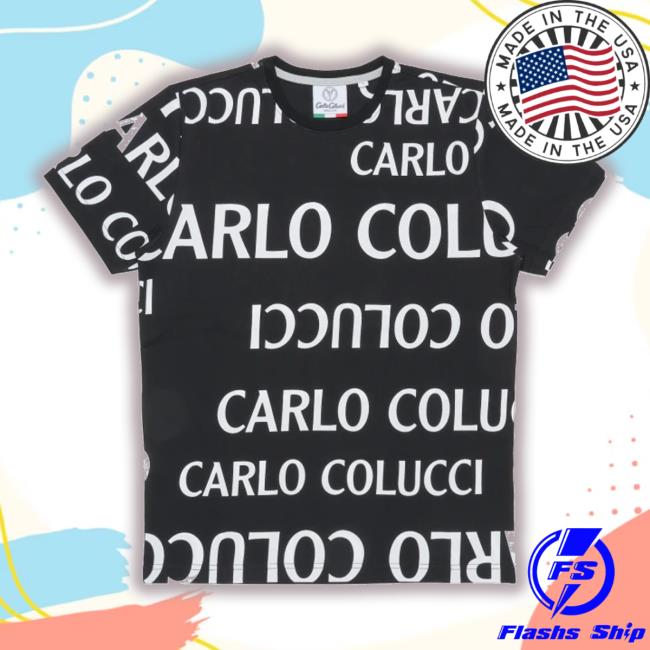 Official Carlo Colucci Black & White Drop Allover Black Tee