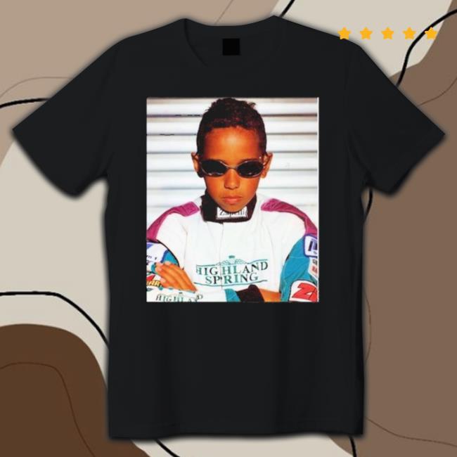 Lewis Hamilton Wearing Image Of Himself As A Young Kid In A Serious Pose Shirt Lewis Hamilton Wearing Image Of Himself As A Young Kid In A Serious Pose Shirt