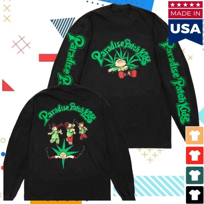 Trending Doverstreetmarket Merch Store Paradise Paradise Patch Kids Ls Black Tee