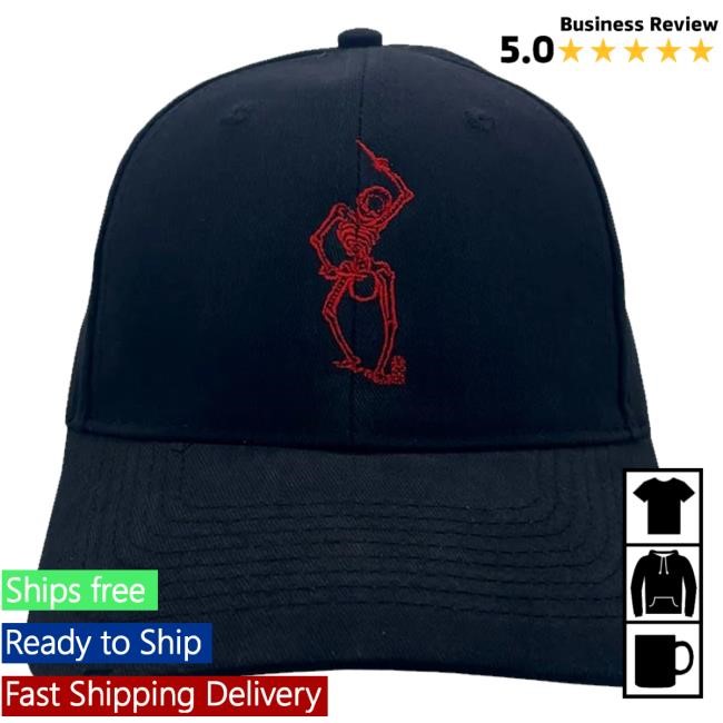Duran Duran Official Store Danse Macabre Red Skeleton Trucker Hat