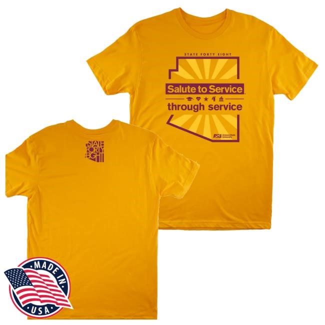 State Forty Eight Merch Unisex Crew Arizona State University Salute To Service Gold Crewneck Sweatshirt