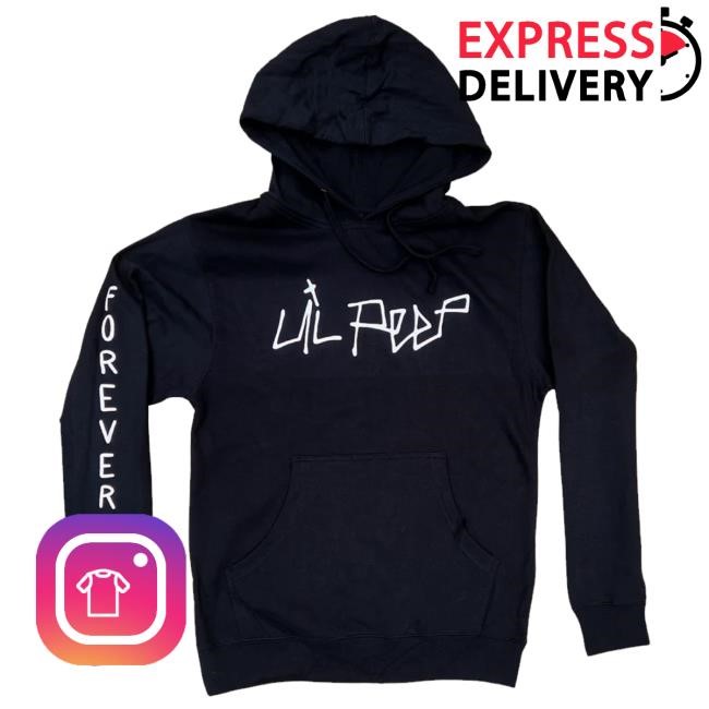 Official Lil Peep Merch Lil Peep Logo Hoodie - Black (Puff Print) Sweatshirt