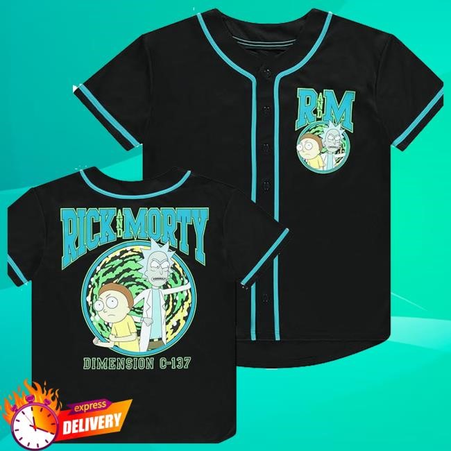 Shop All Rick And Morty Mens Rick And Morty Jersey - Rick And Morty Mens Baseball Jersey - Rick & Morty Mesh Button Down Jersey Hooded Sweatshirt