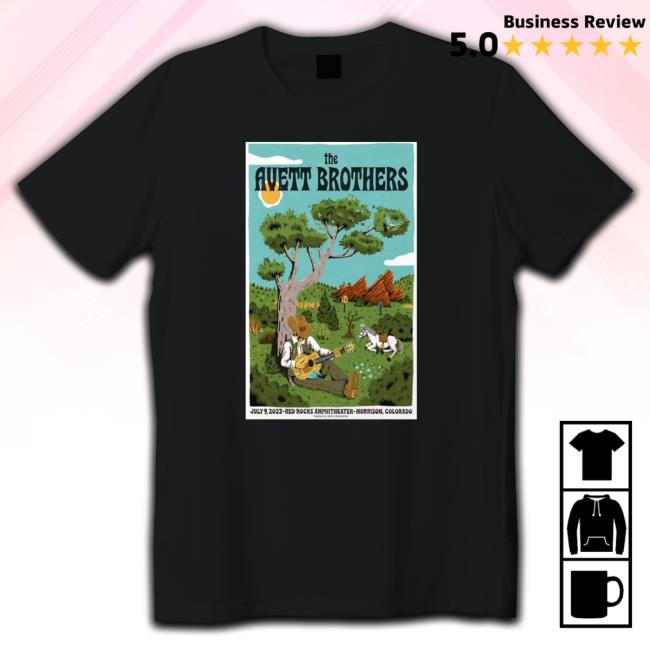 Official The Avett Brothers July 9Th, 2023 Red Rocks Amphitheater, Morrison, Co Poster T-Shirt