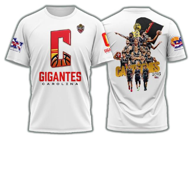 White Gigantes De Carolina 2023 Campeones All Over Print 3D Shirt