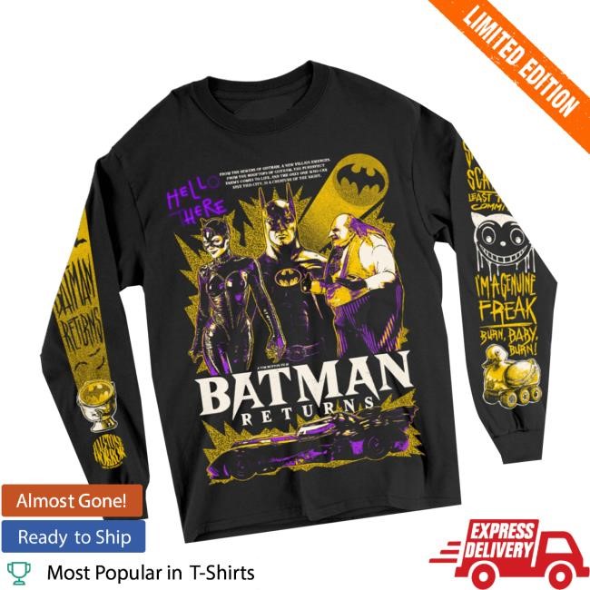 Trending Halftone Horror Merch Store Batman Returns Long Sleeve Long Sleeve Shirt