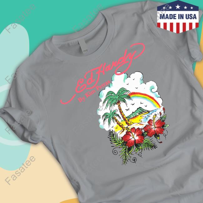 Tropical Scene Lettuce Edge Ed Hardy By Kim Petras T Shirt