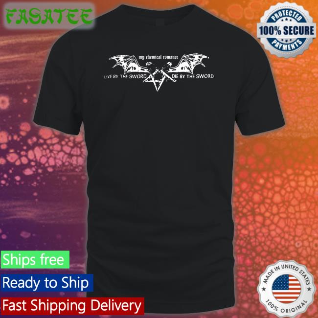 Mcr Live By The Sword Die By The Sword Pentagram Wings T Shirt